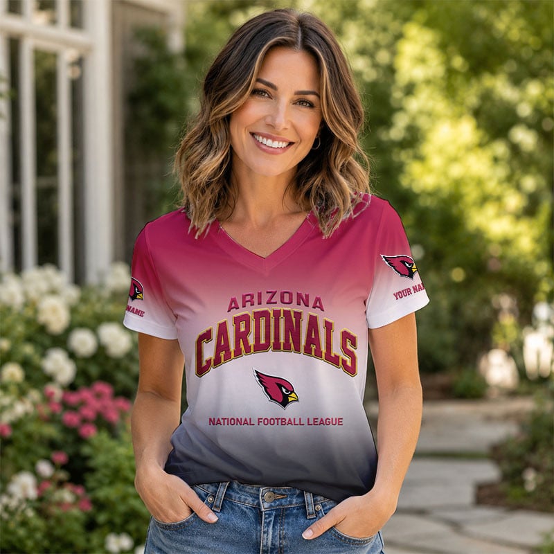 LIMITED EDITION - NEW CUSTOMIZED NFL20 ARC AR CARDINALS V-NECK FEMALE SHIRT