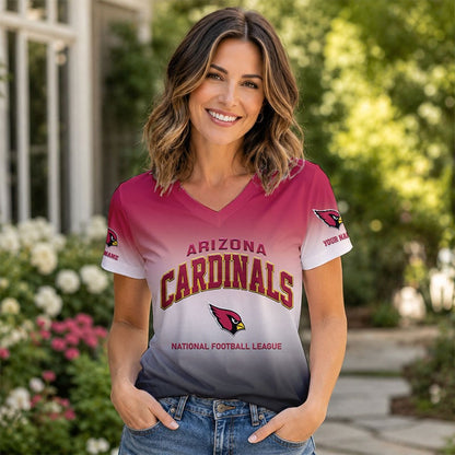 LIMITED EDITION - NEW CUSTOMIZED NFL20 ARC AR CARDINALS V-NECK FEMALE SHIRT