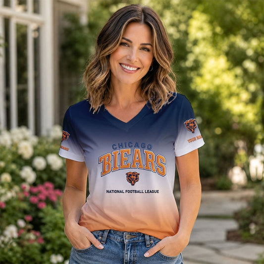 LIMITED EDITION - NEW CUSTOMIZED NFL26 CCB CH BEARS V-NECK FEMALE SHIRT