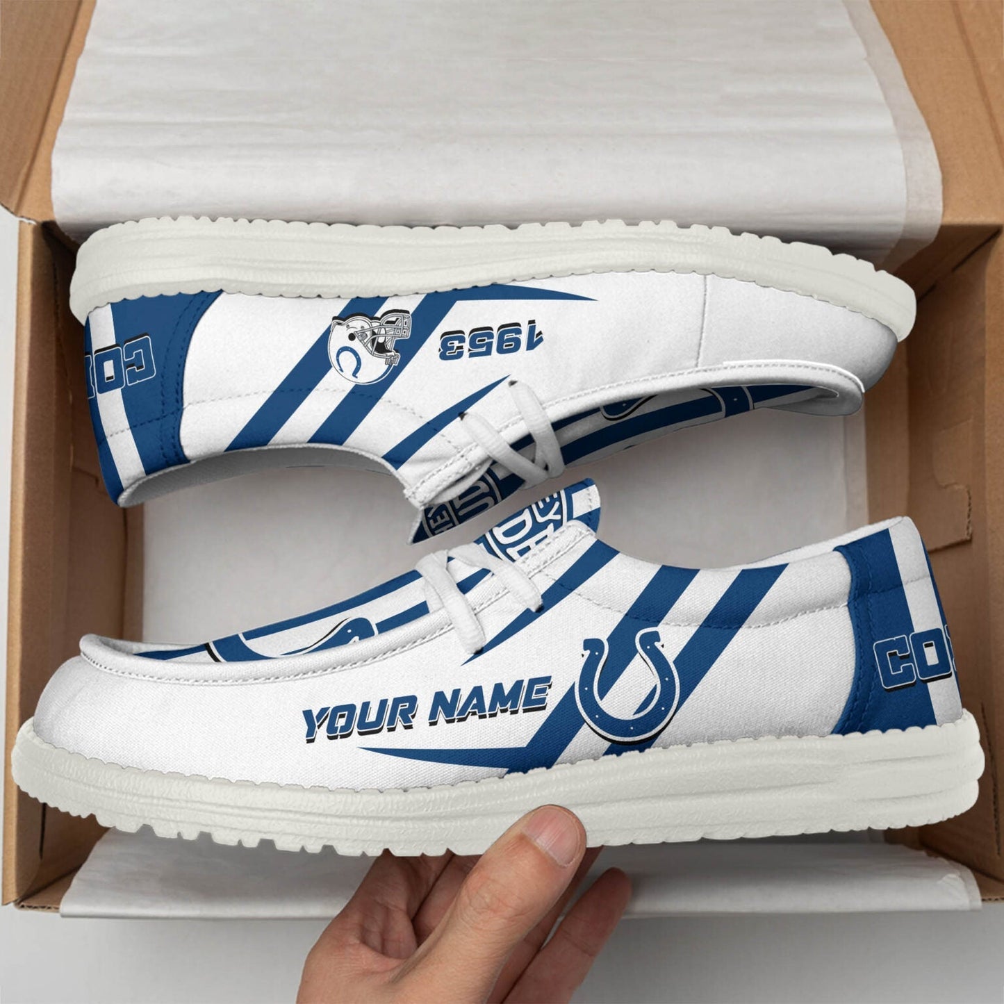 [SPECIAL OFFER] NEW CUSTOMIZED NFL17 IDC INDIANAPOLIS COLTS LOAFER SHOES