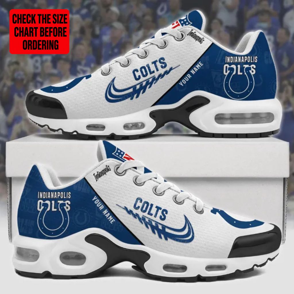 LIMITED EDITION - NEW CUSTOMIZED NFL17 IDC INDIANAPOLIS COLTS AIR MAX PLUS SNEAKERS