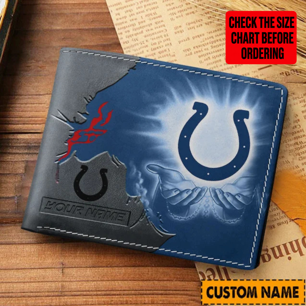 LIMITED EDITION - NEW CUSTOMIZED NFL17 IDC INDIANAPOLIS COLTS LEATHER WALLET