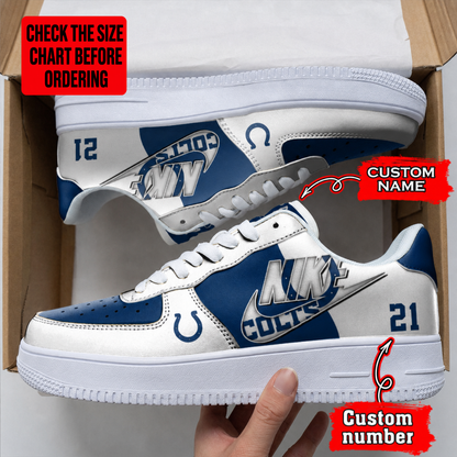 [SPECIAL OFFER] NEW CUSTOMIZED NFL17 IDC INDIANAPOLIS COLTS AF1 SHOES