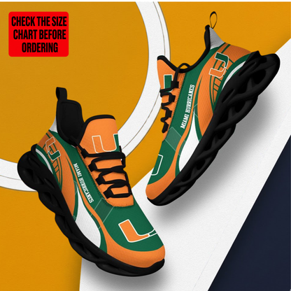 LIMITED EDITION - NEW CUSTOMIZED NCAA FBS17 MIH MIAMI HURRICANES CLUNKY SNEAKERS