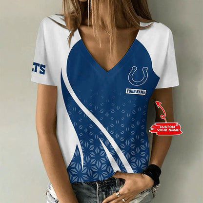 LIMITED EDITION - NEW CUSTOMIZED NFL17 IDC INDIANAPOLIS COLTS V-NECK FEMALE SHIRT