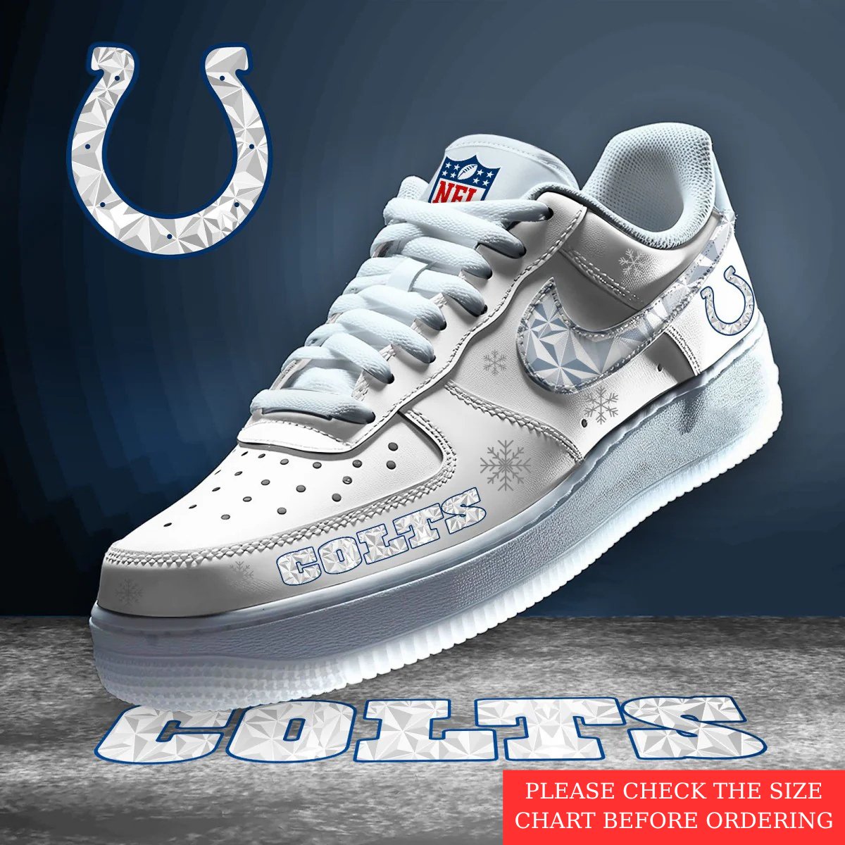 LIMITED EDITION - NEW CUSTOMIZED NFL17 IDC INDIANAPOLIS COLTS AF1 SHOES