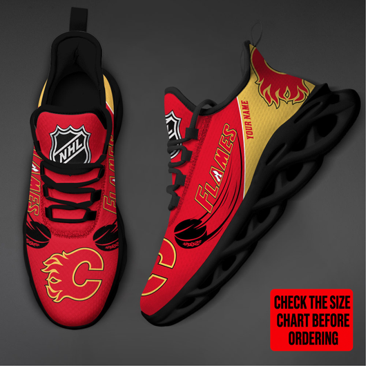 LIMITED EDITION - NEW CUSTOMIZED NHL17 CGF CALGARY FLAMES CLUNKY SNEAKERS