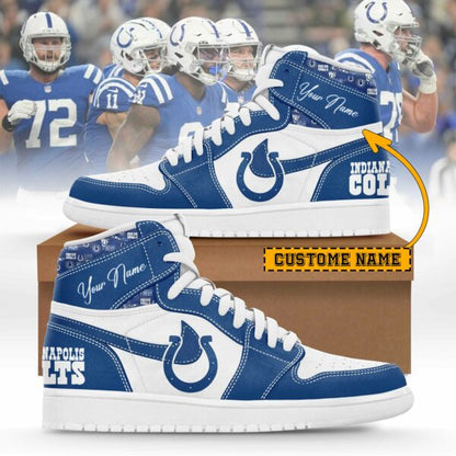 LIMITED EDITION - NEW CUSTOMIZED NFL17 IDC INDIANAPOLIS COLTS AIR JORDAN SNEAKERS