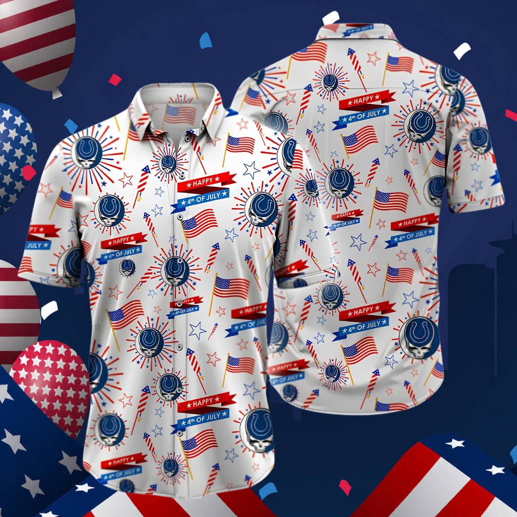 LIMITED EDITION - NEW CUSTOMIZED NFL17 IDC INDIANAPOLIS COLTS PATRIOTIC 250 USA HAWAIIAN SHIRT