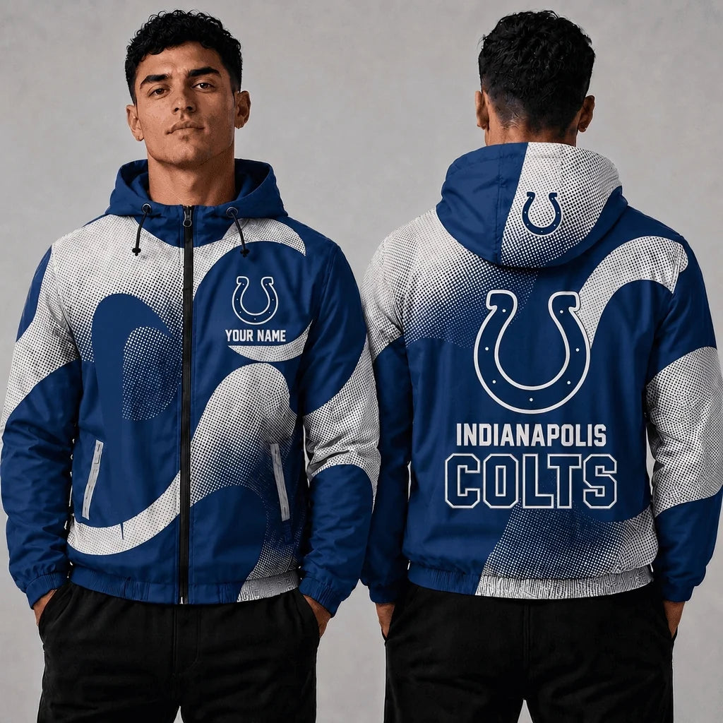 [SPECIAL OFFER] NEW CUSTOMIZED NFL17 IDC INDIANAPOLIS COLTS WINDBREAKER JACKET
