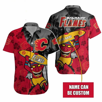 LIMITED EDITION - NEW CUSTOMIZED NHL17 CGF CALGARY FLAMES UNISEX HAWAIIAN SHIRT