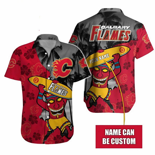 LIMITED EDITION - NEW CUSTOMIZED NHL17 CGF CALGARY FLAMES UNISEX HAWAIIAN SHIRT