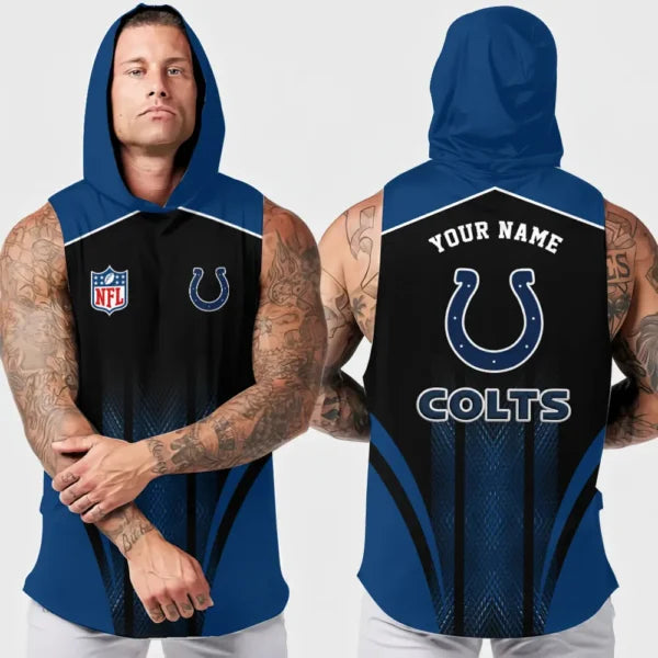 [SPECIAL OFFER] NEW CUSTOMIZED NFL17 IDC INDIANAPOLIS COLTS HOODED TANK TOP