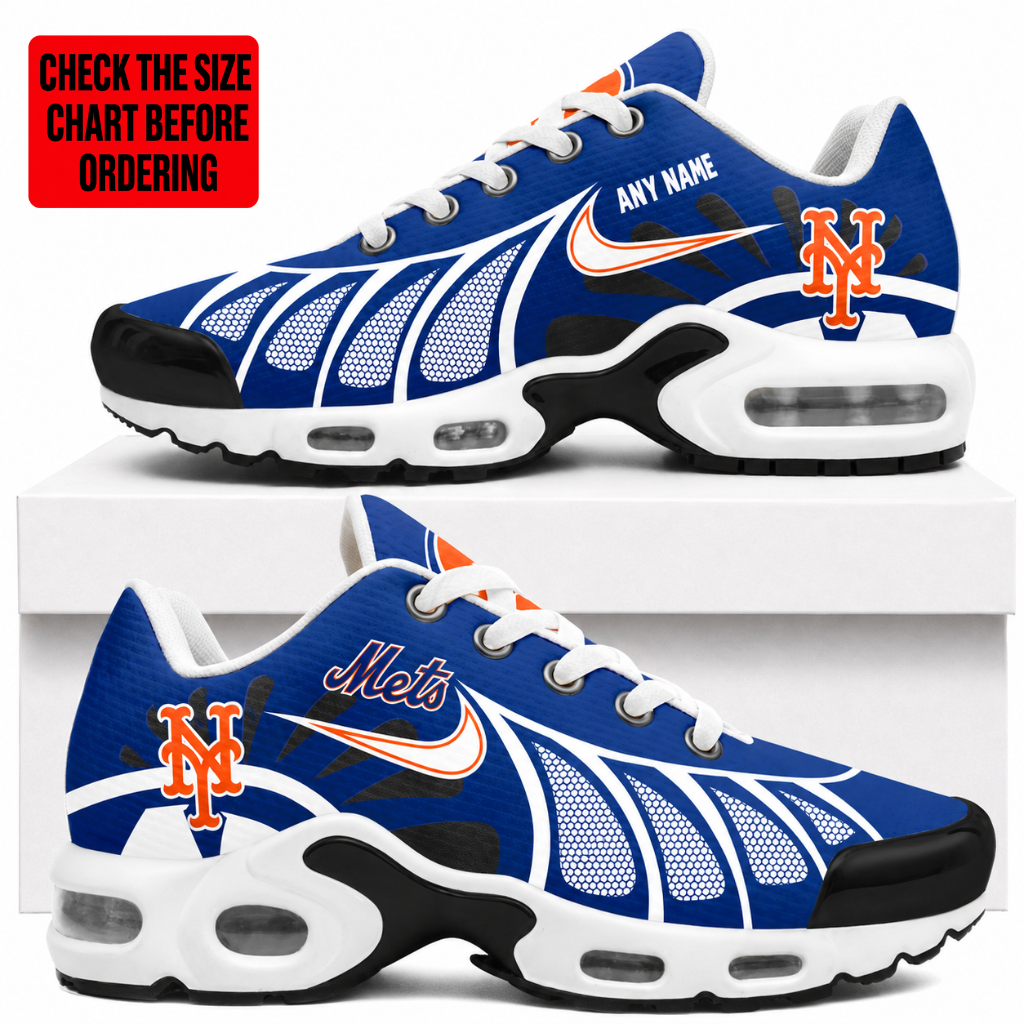 LIMITED EDITION - NEW CUSTOMIZED MLB17 NYM NEW YORK METS AIR MAX PLUS SNEAKERS