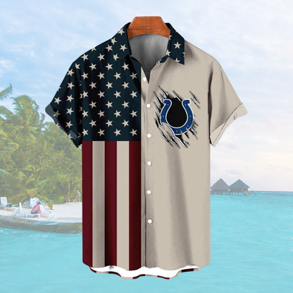 LIMITED EDITION - NEW CUSTOMIZED NFL17 IDC INDIANAPOLIS COLTS PATRIOTIC 250 USA HAWAIIAN SHIRT