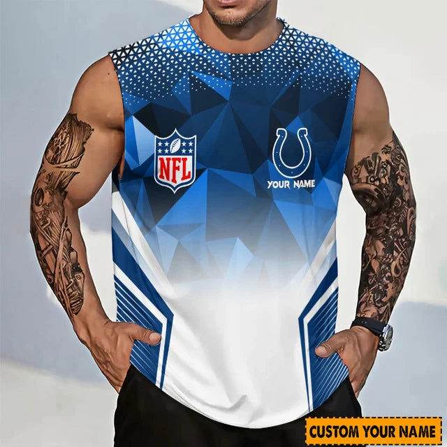 LIMITED EDITION - NEW CUSTOMIZED NFL17 IDC INDIANAPOLIS COLTS MEN'S GYM SHIRT