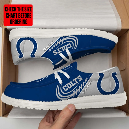 [SPECIAL OFFER] NEW CUSTOMIZED NFL17 IDC INDIANAPOLIS COLTS LOAFER SHOES