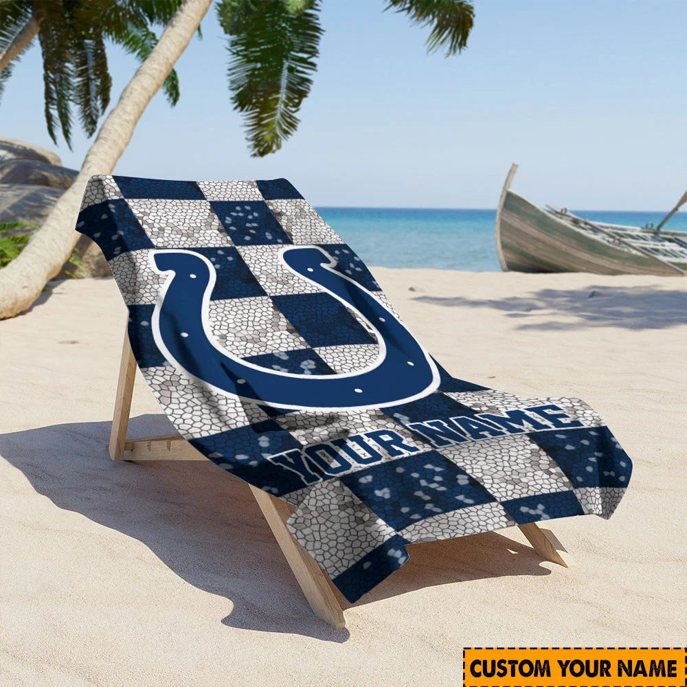 LIMITED EDITION - NEW CUSTOMIZED NFL17 IDC INDIANAPOLIS COLTS BEACH TOWEL