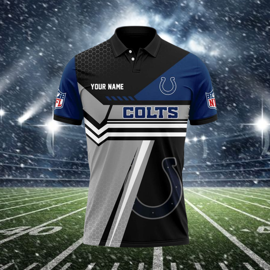 LIMITED EDITION - NEW CUSTOMIZED NFL17 IDC INDIANAPOLIS COLTS POLO SHIRT