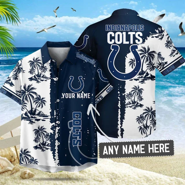 LIMITED EDITION - NEW CUSTOMIZED NFL17 IDC INDIANAPOLIS COLTS UNISEX HAWAIIAN SHIRT & SHORTS SET