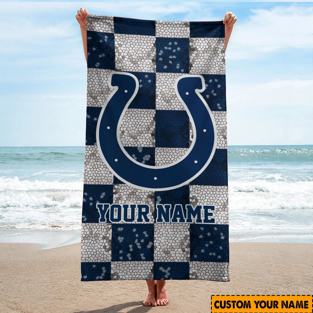 LIMITED EDITION - NEW CUSTOMIZED NFL17 IDC INDIANAPOLIS COLTS BEACH TOWEL