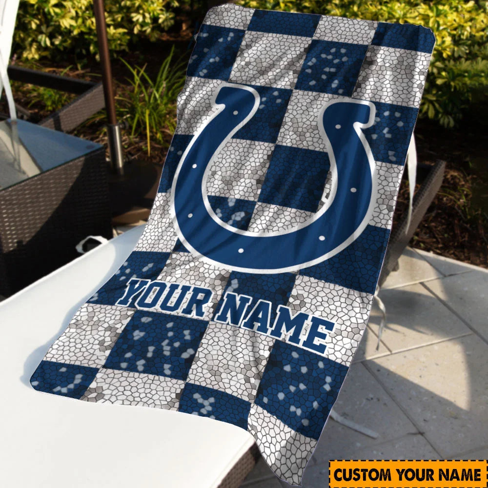LIMITED EDITION - NEW CUSTOMIZED NFL17 IDC INDIANAPOLIS COLTS BEACH TOWEL