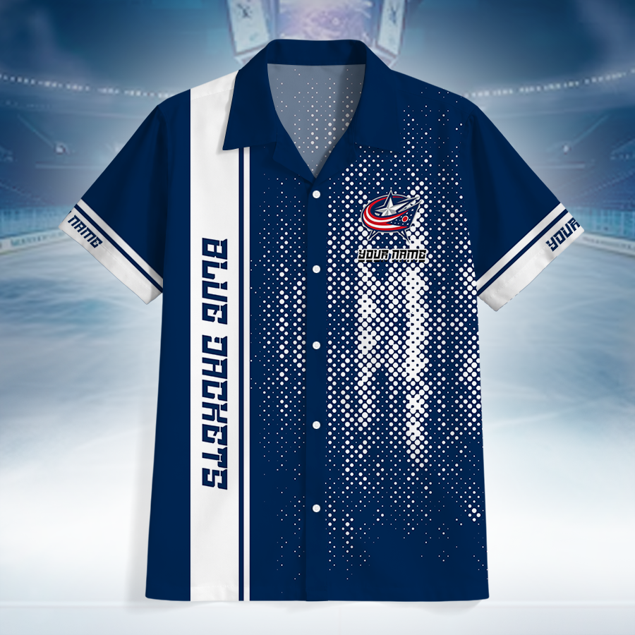 LIMITED EDITION - NEW CUSTOMIZED NHL18 CBJ COLUMBUS BLUE JACKETS UNISEX HAWAIIAN SHIRT
