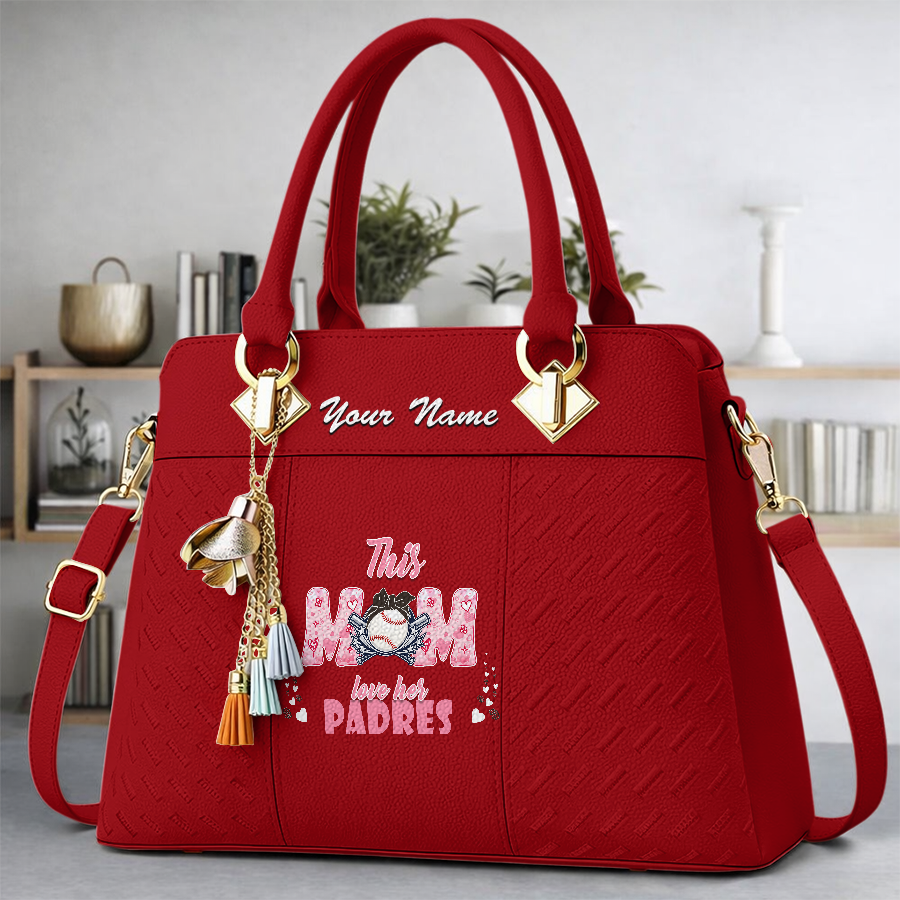 LIMITED EDITION - NEW CUSTOMIZED MLB18 SDP SAN DIEGO PADRES ZIP HANDBAG MULTICOLOR