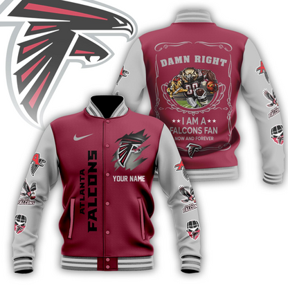 LIMITED EDITION - NEW CUSTOMIZED NFL18 ATF ATLANTA FALCONS BASEBALL JACKET