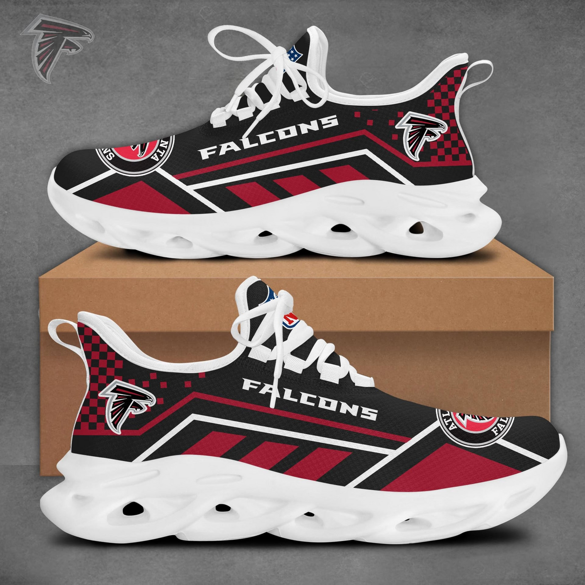 SPECIAL EDITION - NEW CUSTOMIZED NFL18 ATF ATLANTA FALCONS MAX SOUL SHOES