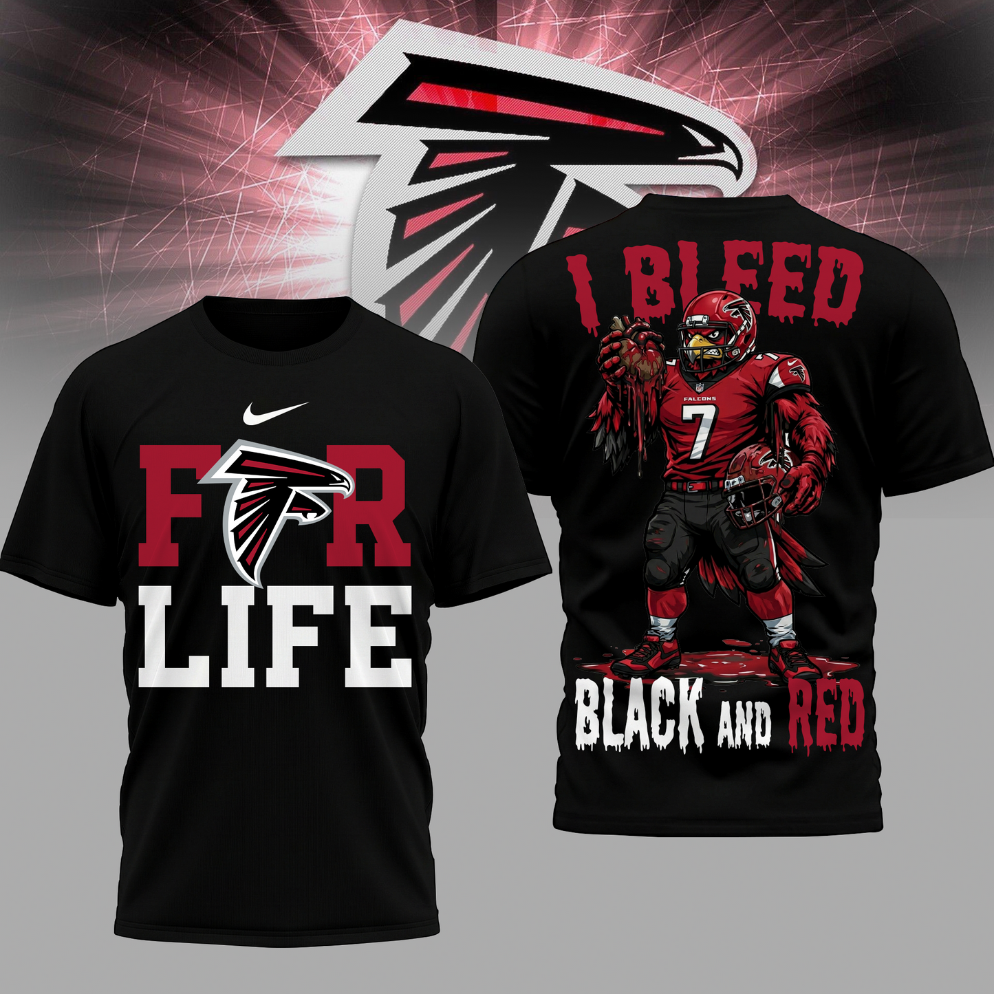 LIMITED EDITION - NEW CUSTOMIZED NFL18 ATF AT FALCONS UNISEX T-SHIRT, POLO & HOODIE