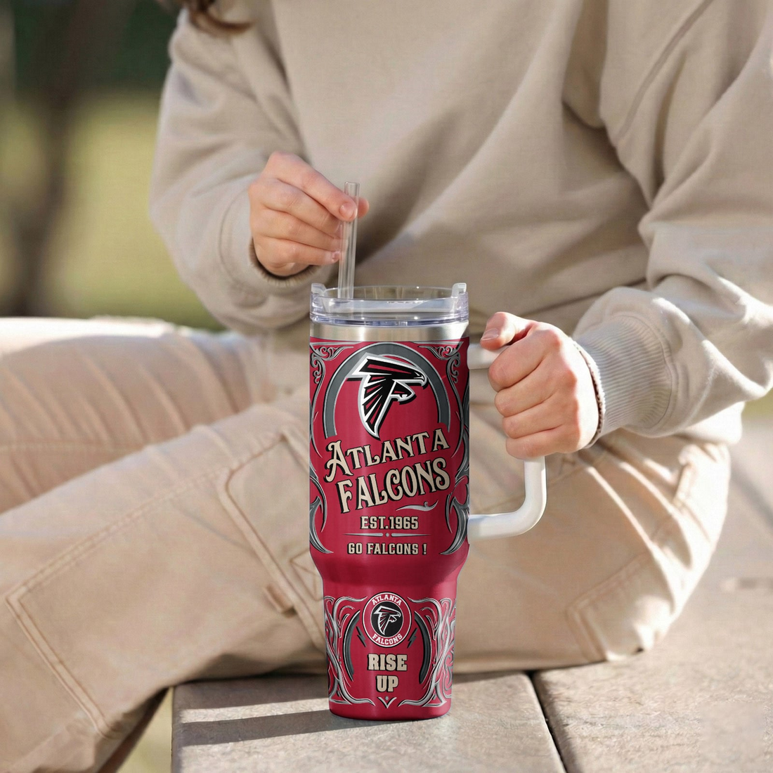 LIMITED EDITION - NEW CUSTOMIZED NFL 18 ATF ATLANTA FALCONS 40OZ TUMBLER