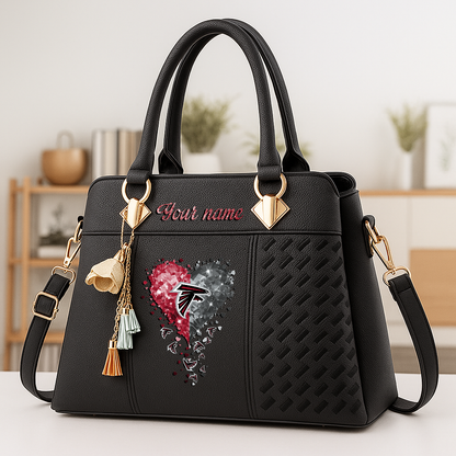 LIMITED EDITION - NEW CUSTOMIZED NFL18 ATF ATLANTA FALCONS ZIP HANDBAG MULTICOLOR