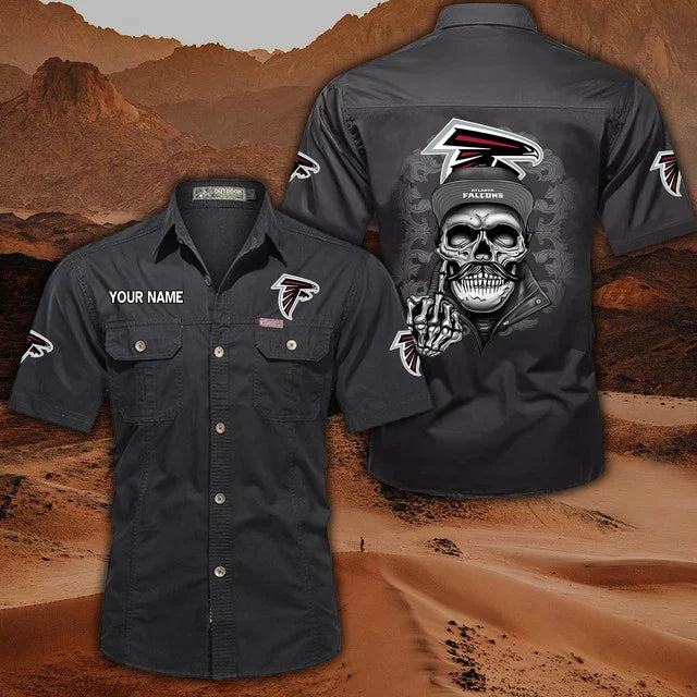 [SPECIAL OFFER] NEW CUSTOMIZED NFL18 ATF ATLANTA FALCONS MUTICOLOR MEN'S CARGO SHIRT