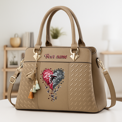 LIMITED EDITION - NEW CUSTOMIZED NFL18 ATF ATLANTA FALCONS ZIP HANDBAG MULTICOLOR