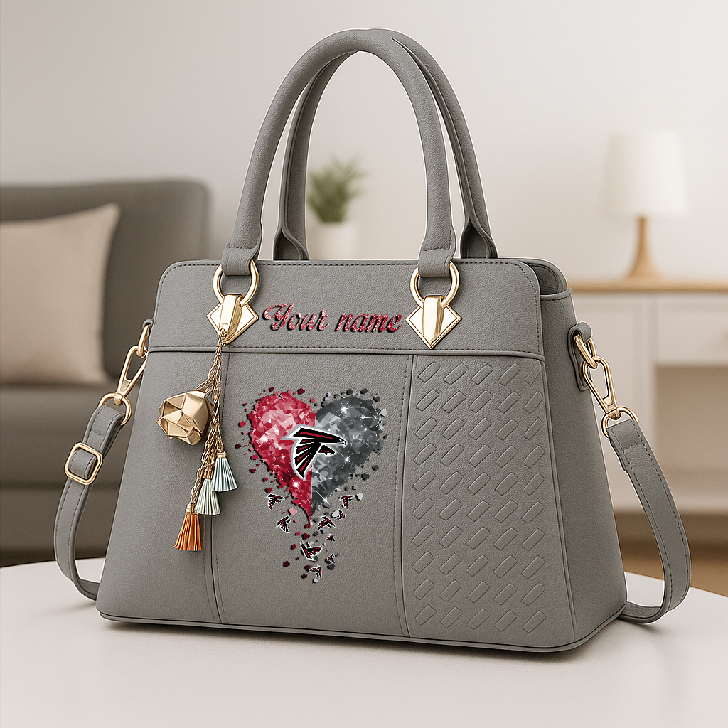 LIMITED EDITION - NEW CUSTOMIZED NFL18 ATF ATLANTA FALCONS ZIP HANDBAG MULTICOLOR