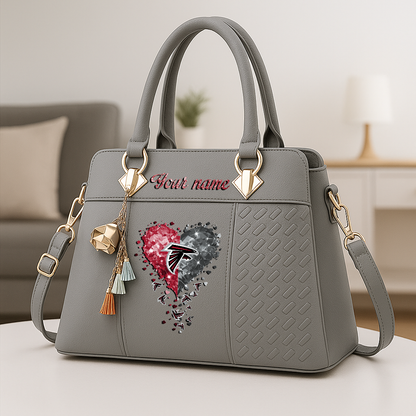 LIMITED EDITION - NEW CUSTOMIZED NFL18 ATF ATLANTA FALCONS ZIP HANDBAG MULTICOLOR