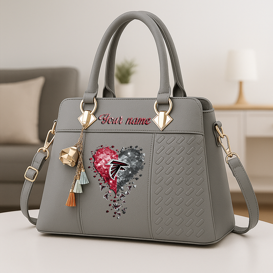 LIMITED EDITION - NEW CUSTOMIZED NFL18 ATF ATLANTA FALCONS ZIP HANDBAG MULTICOLOR