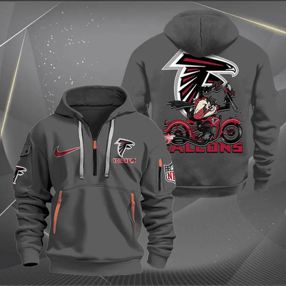 [SPECIAL OFFER] NEW CUSTOMIZED NFL18 ATF ATLANTA FALCONS MUTICOLOR QUARTER ZIP HOODIE
