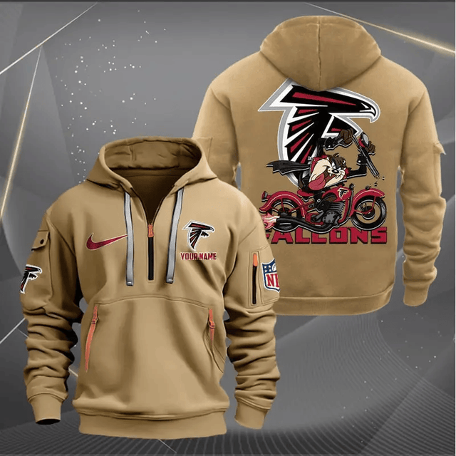 [SPECIAL OFFER] NEW CUSTOMIZED NFL18 ATF ATLANTA FALCONS MUTICOLOR QUARTER ZIP HOODIE