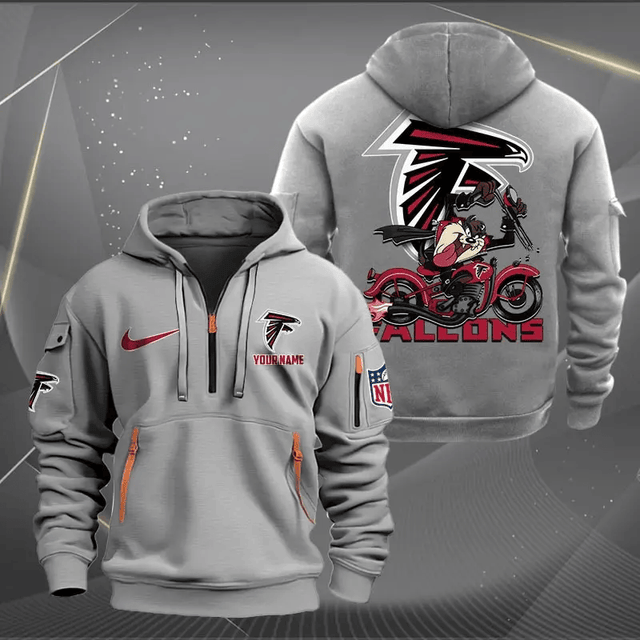 [SPECIAL OFFER] NEW CUSTOMIZED NFL18 ATF ATLANTA FALCONS MUTICOLOR QUARTER ZIP HOODIE