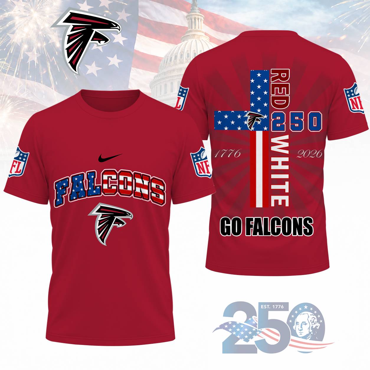 LIMITED EDITION - NEW CUSTOMIZED NFL18 ATF ATLANTA FALCONS T-SHIRT, POLO SHIRT, ZIP POLO SHIRT, SWEATSHIRT, HOODIE & ZIP HOODIE