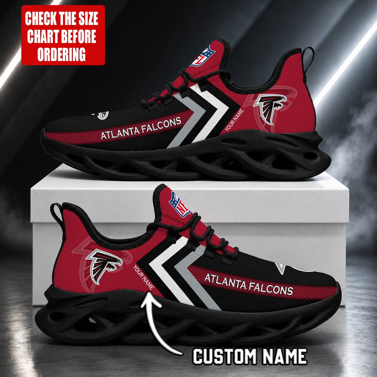LIMITED EDITION - NEW CUSTOMIZED NFL18 ATF ATLANTA FALCONS UNISEX MAX SOUL SHOES