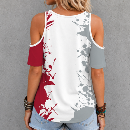 [SPECIAL OFFER] NEW CUSTOMIZED NFL18 ATF ATLANTA FALCONS CRISS CROSS V-NECK TOP