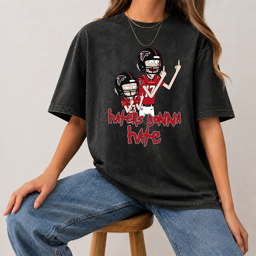 [SPECIAL OFFER] NEW CUSTOMIZED NFL18 ATF ATLANTA FALCONS FUNNY MULTICOLOR WASHED TEE