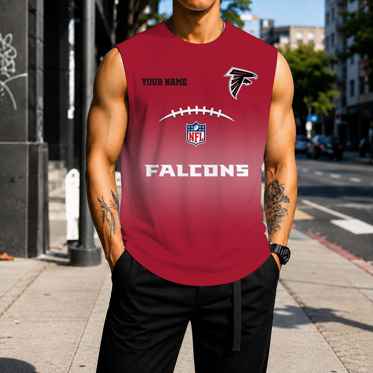 LIMITED EDITION - NEW CUSTOMIZED NFL18 ATF ATLANTA FALCONS MEN'S GYM SHIRT