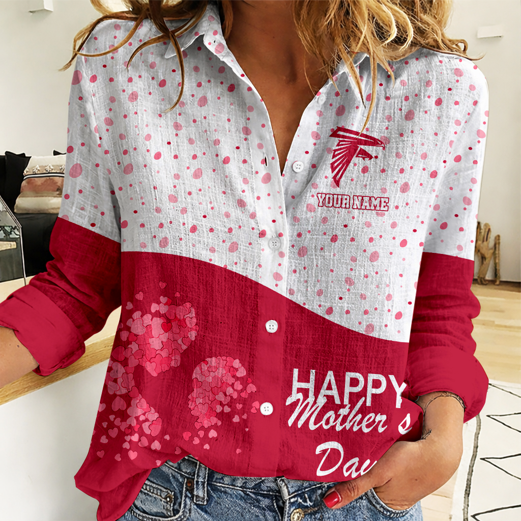 LIMITED EDITION - NEW CUSTOMIZED NFL18 ATF ATLANTA FALCONS WOMEN'S CASUAL SHIRT FOR MOTHER'S DAY
