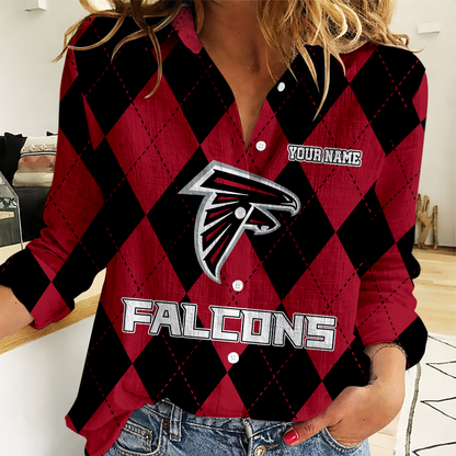 LIMITED EDITION - NEW CUSTOMIZED NFL18 ATF ATLANTA FALCONS WOMEN CASUAL SHIRT FOR FAN