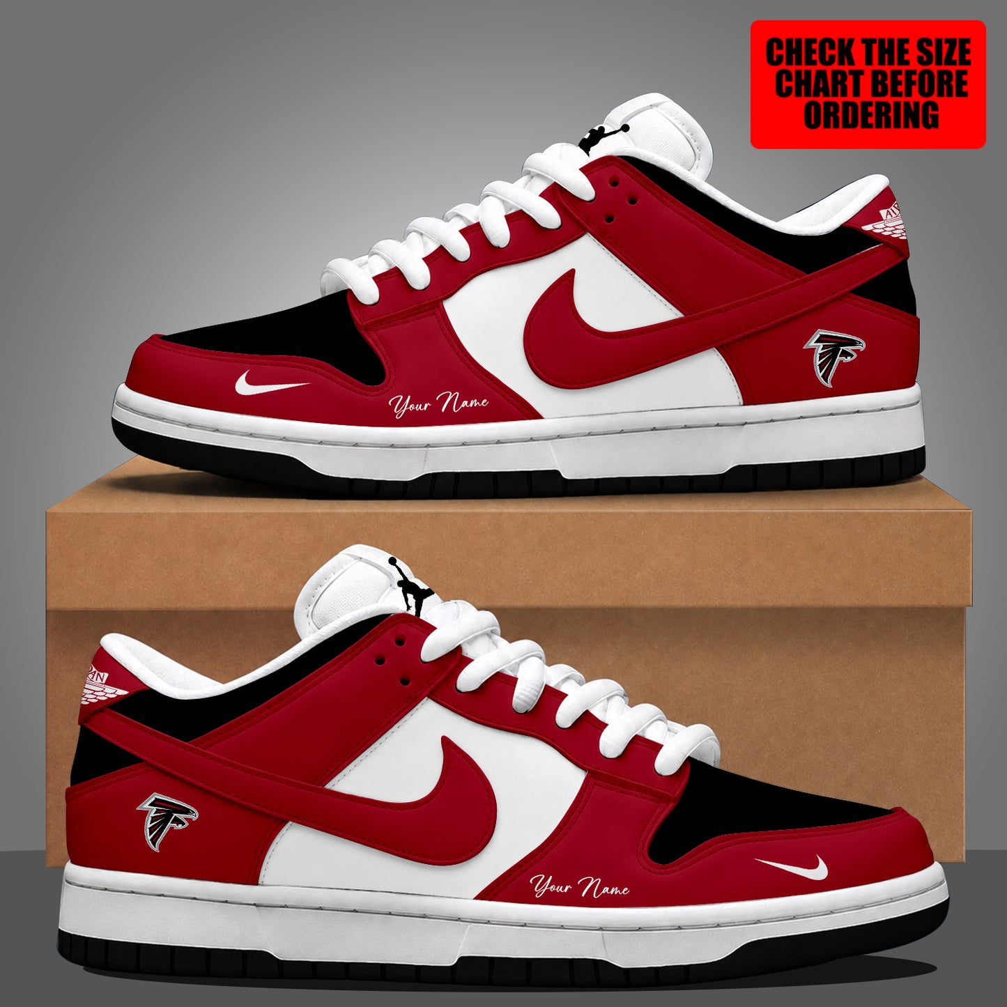 [SPECIAL OFFER] NEW CUSTOMIZED NFL18 ATF ATLANTA FALCONS DUNK LOW SHOES
