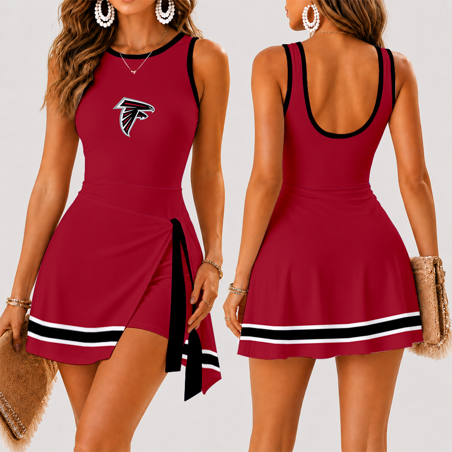 [SPECIAL OFFER] NEW CUSTOMIZED NFL18 ATF ATLANTA FALCONS WOMEN'S SUMMER SKORT DRESS